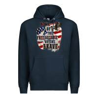 Navy Home of the free because of the brave 4th of july Premium Hoodie - CowGirlArtShop