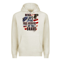 Oatmeal Heather Home of the free because of the brave 4th of july Premium Hoodie - CowGirlArtShop