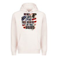 Pale Pink Home of the free because of the brave 4th of july Premium Hoodie - CowGirlArtShop