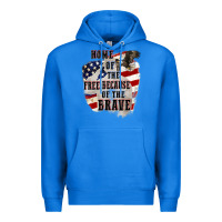 True Royal Home of the free because of the brave 4th of july Premium Hoodie - CowGirlArtShop