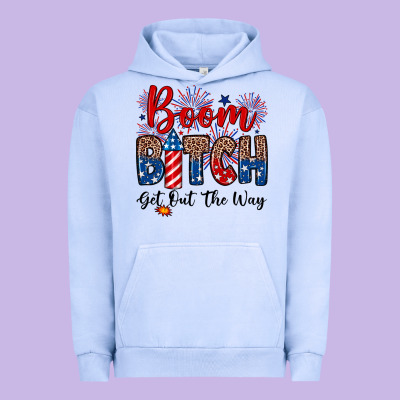 Boom Bitch Get Out The Way Urban Hoodie Designed By Neo Western
