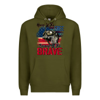 Army Green Home of the free because of the brave 4th of july Premium Hoodie - CowGirlArtShop