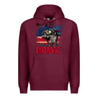 Burgundy Home of the free because of the brave 4th of july Premium Hoodie - CowGirlArtShop