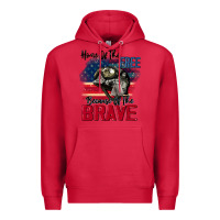 Cardinal Home of the free because of the brave 4th of july Premium Hoodie - CowGirlArtShop