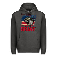 Charcoal Heather Home of the free because of the brave 4th of july Premium Hoodie - CowGirlArtShop