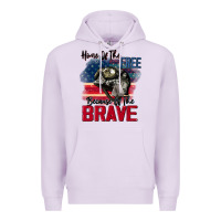 Lilac Home of the free because of the brave 4th of july Premium Hoodie - CowGirlArtShop