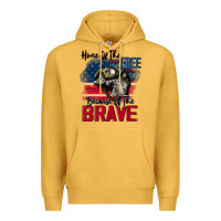 Mustard Home of the free because of the brave 4th of july Premium Hoodie - CowGirlArtShop