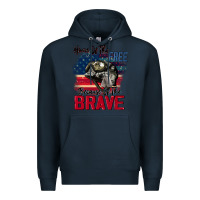 Navy Home of the free because of the brave 4th of july Premium Hoodie - CowGirlArtShop