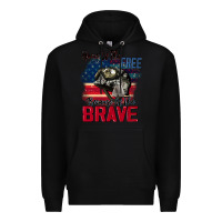 Black Home of the free because of the brave 4th of july Premium Hoodie - CowGirlArtShop