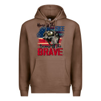 Chestnut Home of the free because of the brave 4th of july Premium Hoodie - CowGirlArtShop