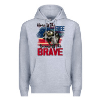 Heather Grey Home of the free because of the brave 4th of july Premium Hoodie - CowGirlArtShop