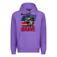 Purple Home of the free because of the brave 4th of july Premium Hoodie - CowGirlArtShop