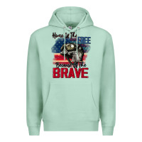 Seafoam Home of the free because of the brave 4th of july Premium Hoodie - CowGirlArtShop