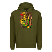 Army Green steppin'  into juneteenth Premium Hoodie - HRA Design Shop