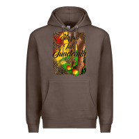 Coffee steppin'  into juneteenth Premium Hoodie - HRA Design Shop