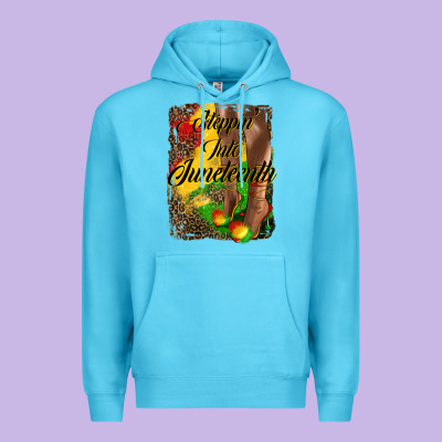 Steppin'  Into Juneteenth Premium Hoodie Designed By Hra Design Shop