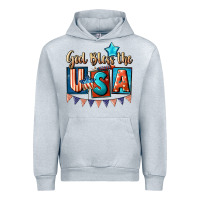 Heather Grey God bless the USA 4th of july Urban Hoodie - CowGirlArtShop
