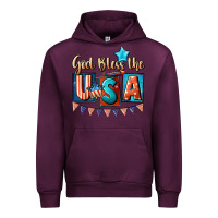 Mauve Wine God bless the USA 4th of july Urban Hoodie - CowGirlArtShop