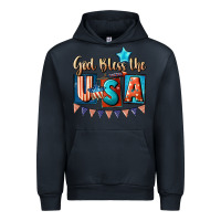 Navy God bless the USA 4th of july Urban Hoodie - CowGirlArtShop