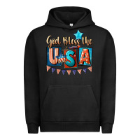 Pigment Black God bless the USA 4th of july Urban Hoodie - CowGirlArtShop