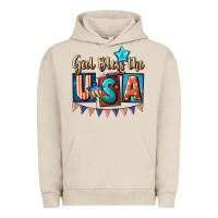 Pigment French Oak God bless the USA 4th of july Urban Hoodie - CowGirlArtShop