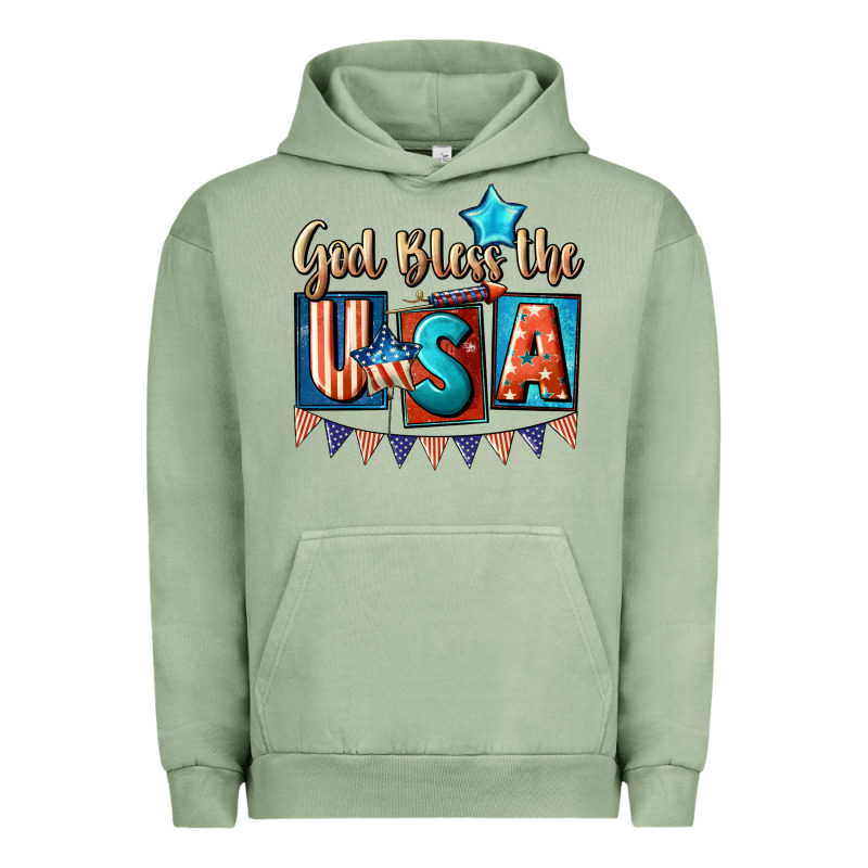 God Bless The Usa 4th Of July Urban Hoodie by CowGirlArtShop | Teevron