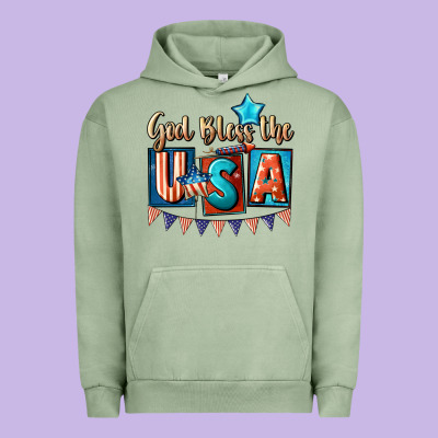 God Bless The Usa 4th Of July Urban Hoodie Designed By Cowgirlartshop