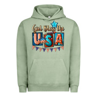 Pigment Oil Green God bless the USA 4th of july Urban Hoodie - CowGirlArtShop