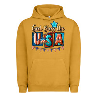 Pigment Peanut Butter God bless the USA 4th of july Urban Hoodie - CowGirlArtShop
