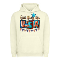 Pigment Pistachio God bless the USA 4th of july Urban Hoodie - CowGirlArtShop