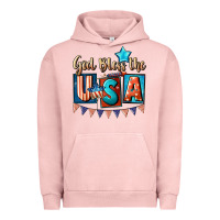 Pigment Salmon God bless the USA 4th of july Urban Hoodie - CowGirlArtShop