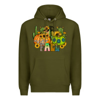 Army Green hello fall Premium Hoodie - CowhideDigitalArt