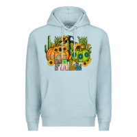Blue Mist hello fall Premium Hoodie - CowhideDigitalArt
