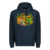 Navy hello fall Premium Hoodie - CowhideDigitalArt