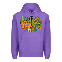 Purple hello fall Premium Hoodie - CowhideDigitalArt