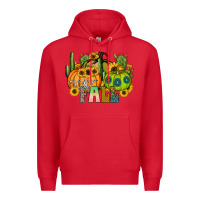 Red hello fall Premium Hoodie - CowhideDigitalArt