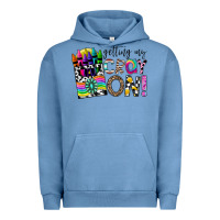 Pigment Pebble Blue getting my cray on Urban Hoodie - CowhideDigitalArt