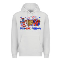 Dove Grey faith love freedom Premium Hoodie - Neo Western