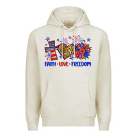 Oatmeal Heather faith love freedom Premium Hoodie - Neo Western