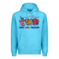 Ocean Blue faith love freedom Premium Hoodie - Neo Western