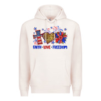 Pale Pink faith love freedom Premium Hoodie - Neo Western