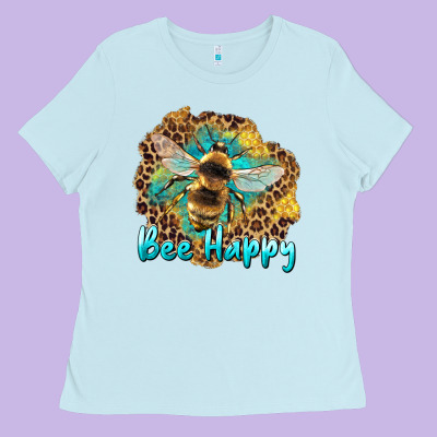 Bee Happy Ladies Tee Designed By Artiststas
