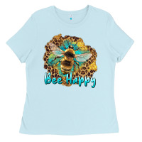 Baby Blue bee happy Ladies Tee - Artiststas
