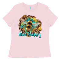 Bubblegum Pink bee happy Ladies Tee - Artiststas
