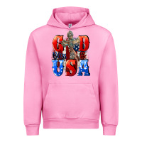 Fuchsia Pink God bless the USA  4th of july Urban Hoodie - CowGirlArtShop