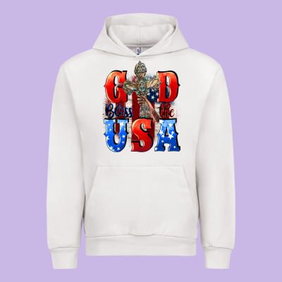 God Bless The Usa  4th Of July Urban Hoodie Designed By Cowgirlartshop