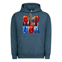 Pigment Midnight Navy God bless the USA  4th of july Urban Hoodie - CowGirlArtShop