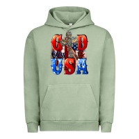 Pigment Oil Green God bless the USA  4th of july Urban Hoodie - CowGirlArtShop