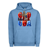 Pigment Pebble Blue God bless the USA  4th of july Urban Hoodie - CowGirlArtShop