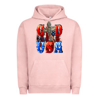 Pigment Salmon God bless the USA  4th of july Urban Hoodie - CowGirlArtShop